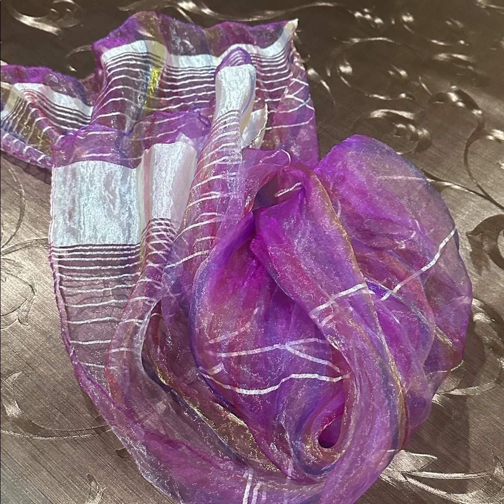 Elegant Purple and White Scarf